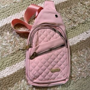 Pink Quilted Sling Bag